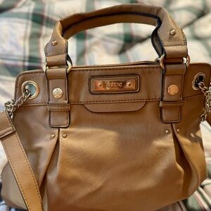 Relic by fossil tan Brown Satchel with Gold Accents